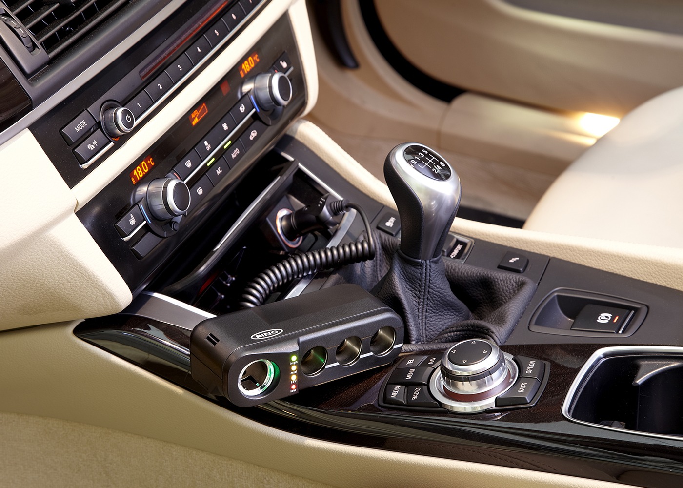 RMS Quadruple Multi Socket in use